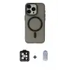ieg™ iPhone 15 Pro Max Kılıf Yadigar Işık - Siyah Joko Magic 5D Cam + PVD Metal Kamera Lens - TU