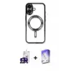 ieg™ iPhone 16 Kılıf Nova Işık Özel Seri - Siyah Bilvis 5in1 3D Magic Cam Ekran Koruyucu + Bilvis Titan Kamera Lens - YL