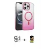 ieg™ iPhone 16 Pro Max Kılıf Ahenk Doku Özel Seri - Siyah Buffer Cam Ekran Koruyucu + Pers Alüminyum Kamera Lens - GS