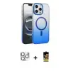 ieg™ iPhone 16 Pro Max Kılıf Ahenk Doku Özel Seri - Siyah Buffer Cam Ekran Koruyucu + Pers Alüminyum Kamera Lens - GS