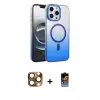 ieg™ iPhone 16 Pro Max Kılıf Ahenk Doku Özel Seri - Siyah Buffer Hayalet Cam Ekran Koruyucu + Pers Alüminyum Kamera Lens - CLTM