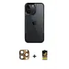 ieg™ iPhone 16 Pro Max Kılıf Akış Çizgi Koleksiyonu - Siyah Buffer Cam Ekran Koruyucu + Pers Alüminyum Kamera Lens - CLTM