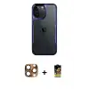 ieg™ iPhone 16 Pro Max Kılıf Akış Çizgi Koleksiyonu - Siyah Buffer Cam Ekran Koruyucu + Pers Alüminyum Kamera Lens - CLTM