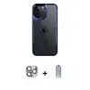 ieg™ iPhone 16 Pro Max Kılıf Akış Çizgi Koleksiyonu - Siyah Joko Magic 5D Cam + Pers Alüminyum Kamera Lens - GI