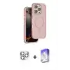 ieg™ iPhone 16 Pro Max Kılıf Çekirdek Minimal Prime - Siyah Bilvis 5in1 3D Magic Cam Ekran Koruyucu + Pers Alüminyum Kamera Lens - GS