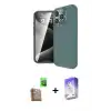 ieg™ iPhone 16 Pro Max Kılıf Eksen Form Prime - Siyah Bilvis 5in1 3D Magic Cam Ekran Koruyucu + Raze Metal Kamera Lens - CLTM