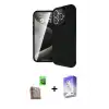 ieg™ iPhone 16 Pro Max Kılıf Eksen Form Prime - Siyah Bilvis 5in1 3D Magic Cam Ekran Koruyucu + Raze Metal Kamera Lens - CLTM