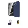ieg™ iPhone 16 Pro Max Kılıf Eksen Form Prime - Siyah Buffer Cam Ekran Koruyucu + Bilvis Titan Kamera Lens - SH