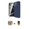ieg™ iPhone 16 Pro Max Kılıf Eksen Form Prime - Siyah Buffer Cam Ekran Koruyucu + Pers Alüminyum Kamera Lens - CLTM