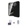 ieg™ iPhone 16 Pro Max Kılıf Eksen Form Prime - Siyah Joko Magic 5D Cam + Bilvis Titan Kamera Lens - SH