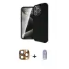 ieg™ iPhone 16 Pro Max Kılıf Eksen Form Prime - Siyah Joko Magic 5D Cam + Pers Alüminyum Kamera Lens - CLTM