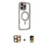 ieg™ iPhone 16 Pro Max Kılıf Eksen Klasik Koleksiyonu - Siyah Buffer Cam Ekran Koruyucu + Pers Alüminyum Kamera Lens - CLTM