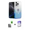 ieg™ iPhone 16 Pro Max Kılıf Eksen Minimal Özel Seri - Siyah Bilvis 5in1 3D Magic Cam Ekran Koruyucu + Raze Metal Kamera Lens - SH