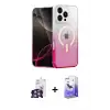 ieg™ iPhone 16 Pro Max Kılıf Eksen Minimal Özel Seri - Siyah Bilvis 5in1 5D Magic Hayalet Cam Ekran Koruyucu + Bilvis Titan Kamera Lens - GS