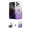 ieg™ iPhone 16 Pro Max Kılıf Eksen Minimal Özel Seri - Siyah Bilvis 5in1 5D Magic Hayalet Cam Ekran Koruyucu + Bilvis Titan Kamera Lens - GS