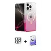 ieg™ iPhone 16 Pro Max Kılıf Eksen Minimal Özel Seri - Siyah Bilvis 5in1 5D Magic Hayalet Cam Ekran Koruyucu + Pers Alüminyum Kamera Lens - GI