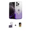 ieg™ iPhone 16 Pro Max Kılıf Eksen Minimal Özel Seri - Siyah Buffer Cam Ekran Koruyucu + Bilvis Titan Kamera Lens - SH
