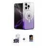 ieg™ iPhone 16 Pro Max Kılıf Eksen Minimal Özel Seri - Siyah Buffer Hayalet Cam Ekran Koruyucu + Bilvis Titan Kamera Lens - GS