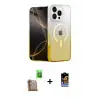 ieg™ iPhone 16 Pro Max Kılıf Eksen Minimal Özel Seri - Siyah Buffer Hayalet Cam Ekran Koruyucu + Raze Metal Kamera Lens - CLTM