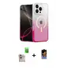 ieg™ iPhone 16 Pro Max Kılıf Eksen Minimal Özel Seri - Siyah Buffer Hayalet Cam Ekran Koruyucu + Raze Metal Kamera Lens - NLGY