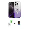 ieg™ iPhone 16 Pro Max Kılıf Eksen Minimal Özel Seri - Siyah Buffer Hayalet Cam Ekran Koruyucu + Raze Metal Kamera Lens - BZ