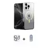 ieg™ iPhone 16 Pro Max Kılıf Eksen Minimal Özel Seri - Siyah Joko Magic 5D Cam + Pers Alüminyum Kamera Lens - GS