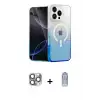 ieg™ iPhone 16 Pro Max Kılıf Eksen Minimal Özel Seri - Siyah Joko Magic 5D Cam + Pers Alüminyum Kamera Lens - GI