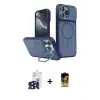 ieg™ iPhone 16 Pro Max Kılıf İz Modern Prime - Siyah Buffer Cam Ekran Koruyucu + Bilvis Titan Kamera Lens - SH