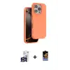 ieg™ iPhone 16 Pro Max Kılıf Kıvılcım Çizgi Serisi - Siyah Buffer Hayalet Cam Ekran Koruyucu + Bilvis Titan Kamera Lens - TMGI