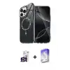ieg™ iPhone 16 Pro Max Kılıf Kıvılcım Form Prime - Siyah Bilvis 5in1 3D Magic Cam Ekran Koruyucu + Bilvis Titan Kamera Lens - TMGI