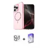 ieg™ iPhone 16 Pro Max Kılıf Kıvılcım Form Prime - Siyah Bilvis 5in1 3D Magic Cam Ekran Koruyucu + Pers Alüminyum Kamera Lens - GS