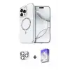 ieg™ iPhone 16 Pro Max Kılıf Kıvılcım Form Prime - Siyah Bilvis 5in1 3D Magic Cam Ekran Koruyucu + Pers Alüminyum Kamera Lens - GS