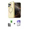 ieg™ iPhone 16 Pro Max Kılıf Kıvılcım Form Prime - Siyah Bilvis 5in1 3D Magic Cam Ekran Koruyucu + Raze Metal Kamera Lens - SH