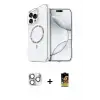 ieg™ iPhone 16 Pro Max Kılıf Kıvılcım Form Prime - Siyah Buffer Cam Ekran Koruyucu + Pers Alüminyum Kamera Lens - GS