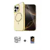 ieg™ iPhone 16 Pro Max Kılıf Kıvılcım Form Prime - Siyah Buffer Hayalet Cam Ekran Koruyucu + Pers Alüminyum Kamera Lens - GS