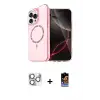 ieg™ iPhone 16 Pro Max Kılıf Kıvılcım Form Prime - Siyah Buffer Hayalet Cam Ekran Koruyucu + Pers Alüminyum Kamera Lens - GS