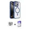 ieg™ iPhone 16 Pro Max Kılıf Kıvılcım Prime - Siyah Bilvis 5in1 3D Magic Cam Ekran Koruyucu + Pers Alüminyum Kamera Lens - GI