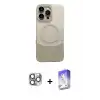 ieg™ iPhone 16 Pro Max Kılıf Kozmos Form Özel Seri - Siyah Bilvis 5in1 3D Magic Cam Ekran Koruyucu + Pers Alüminyum Kamera Lens - GI