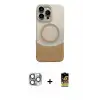 ieg™ iPhone 16 Pro Max Kılıf Kozmos Form Özel Seri - Siyah Buffer Cam Ekran Koruyucu + Pers Alüminyum Kamera Lens - GI