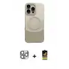 ieg™ iPhone 16 Pro Max Kılıf Kozmos Form Özel Seri - Siyah Buffer Cam Ekran Koruyucu + Pers Alüminyum Kamera Lens - GI