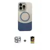 ieg™ iPhone 16 Pro Max Kılıf Kozmos Form Özel Seri - Siyah Buffer Cam Ekran Koruyucu + Pers Alüminyum Kamera Lens - GI