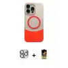 ieg™ iPhone 16 Pro Max Kılıf Kozmos Form Özel Seri - Siyah Buffer Cam Ekran Koruyucu + Pers Alüminyum Kamera Lens - GI