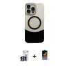 ieg™ iPhone 16 Pro Max Kılıf Kozmos Form Özel Seri - Siyah Buffer Hayalet Cam Ekran Koruyucu + Bilvis Titan Kamera Lens - TMGI