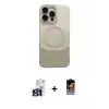 ieg™ iPhone 16 Pro Max Kılıf Kozmos Form Özel Seri - Siyah Buffer Hayalet Cam Ekran Koruyucu + Bilvis Titan Kamera Lens - TMGI