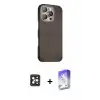 ieg™ iPhone 16 Pro Max Kılıf Kozmos Klasik Prime - Siyah Bilvis 5in1 3D Magic Cam Ekran Koruyucu + PVD Metal Kamera Lens - SH