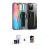 ieg™ iPhone 16 Pro Max Kılıf Nova Işık Koleksiyonu - Siyah Buffer Hayalet Cam Ekran Koruyucu + Bilvis Titan Kamera Lens - SH