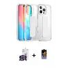 ieg™ iPhone 16 Pro Max Kılıf Nova Işık Koleksiyonu - Siyah Buffer Hayalet Cam Ekran Koruyucu + Bilvis Titan Kamera Lens - SH