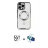 ieg™ iPhone 16 Pro Max Kılıf Nova Işık Özel Seri - Siyah 3D Antistatik Seramik Nano Ekran Koruyucu + Pers Alüminyum Kamera Lens - GS