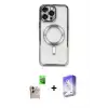 ieg™ iPhone 16 Pro Max Kılıf Nova Işık Özel Seri - Siyah Bilvis 5in1 3D Magic Cam Ekran Koruyucu + Raze Metal Kamera Lens - NLGY