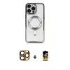 ieg™ iPhone 16 Pro Max Kılıf Nova Işık Özel Seri - Siyah Buffer Cam Ekran Koruyucu + Pers Alüminyum Kamera Lens - CLTM